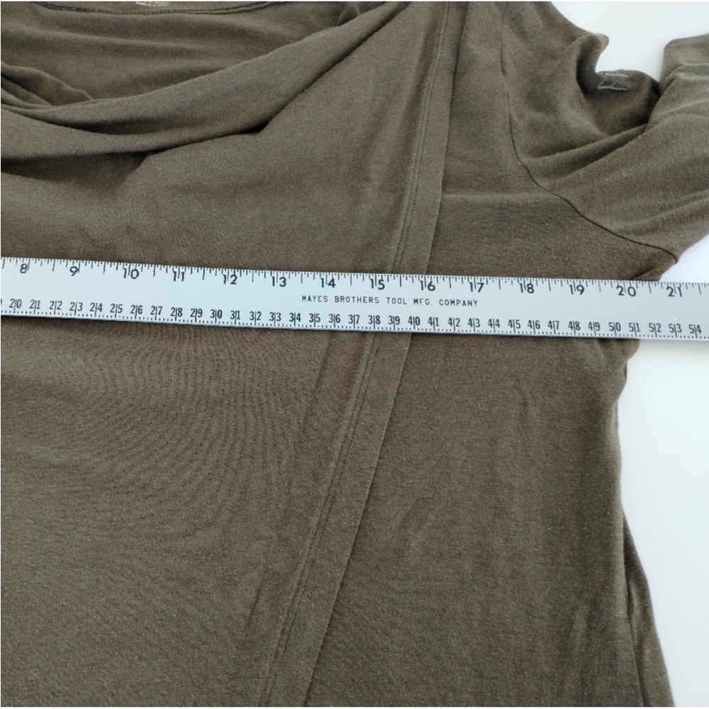 Fig Safari Shirt Bamboo Cowl Neck Asymmetrical Hem Top - Picture 5 of 8